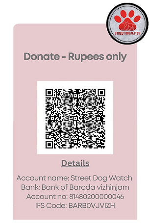 QR-код для пожертвований в Street Dog Watch Trivandrum