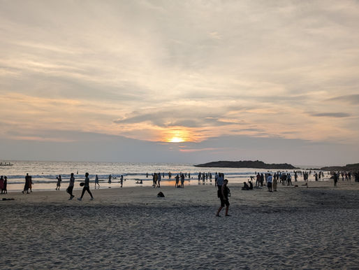 пляж Light house beach в Ковалам на закате