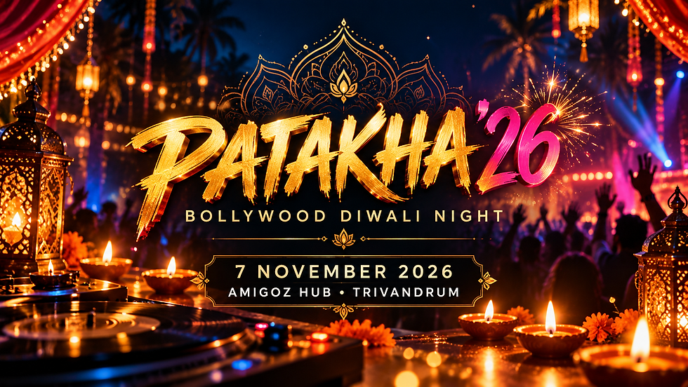 Bollywood Diwali Night Patakha ’26 в Amigoz Hub Тривандрум