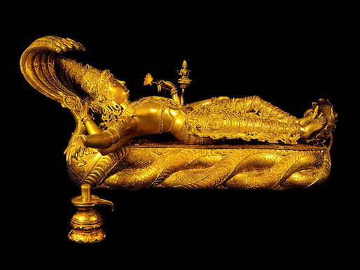 Padmanabhaswamy temple Vishnu reclining statue Kerala