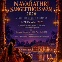 Navarathri Sangeetholsavam Thiruvananthapuram - Carnatic classical music festival at historic Navarathri Mandapam in East Fort