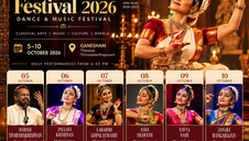 Классический индийский танец на Soorya Festival 2026 в Тривандруме