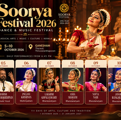 Классический индийский танец на Soorya Festival 2026 в Тривандруме